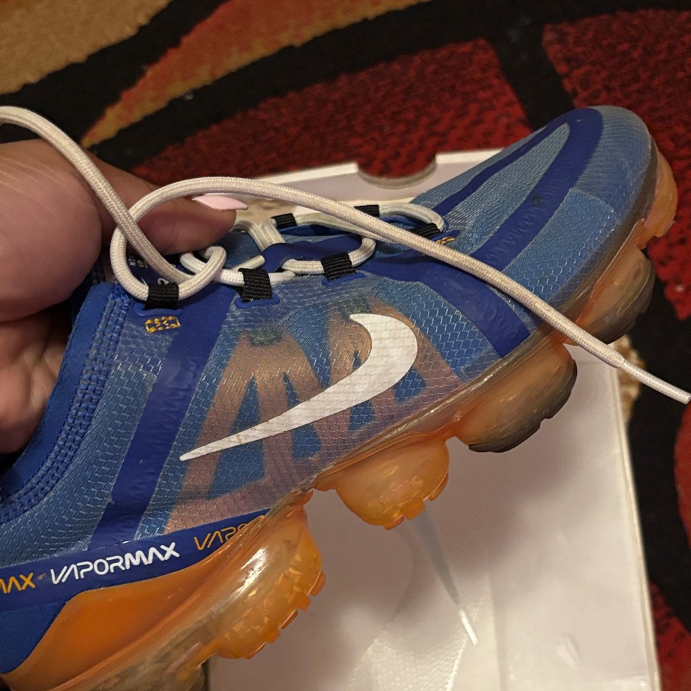 Nike Kids Blue and Orange VaporMax Sneakers